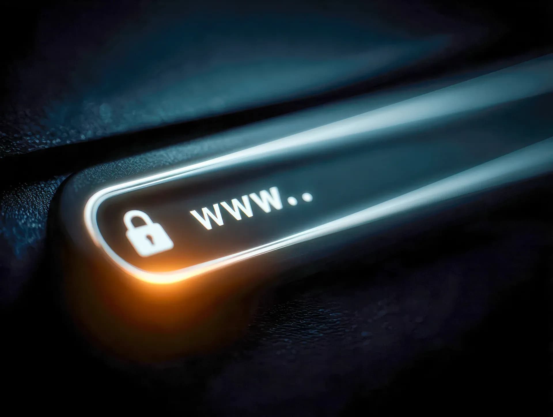 Barra de endereço de navegador exibindo www com ícone de cadeado