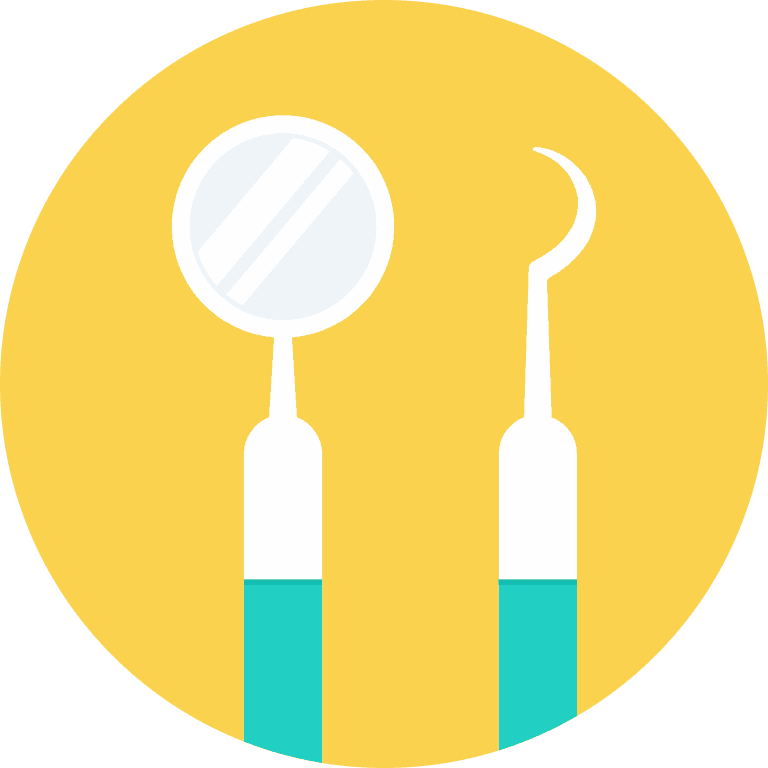 Ilustração de ferramentas odontológicas